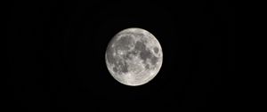 Preview wallpaper moon, black, night, dark, craters