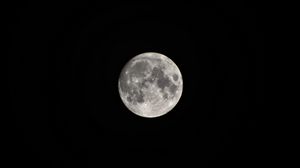 Preview wallpaper moon, black, night, dark, craters