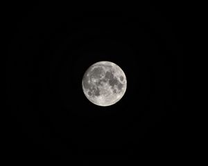 Preview wallpaper moon, black, night, dark, craters