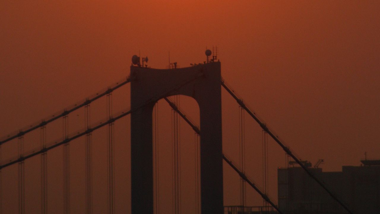 Wallpaper moon, bridge, silhouette, dark