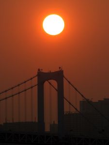 Preview wallpaper moon, bridge, silhouette, dark