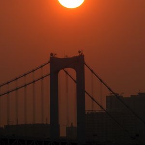 Preview wallpaper moon, bridge, silhouette, dark