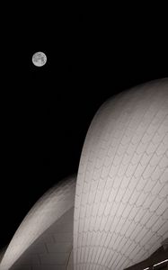 Preview wallpaper moon, building, night, full moon, architecture