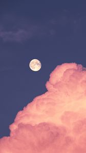 Preview wallpaper moon, cloud, sky, pink