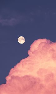 Preview wallpaper moon, cloud, sky, pink