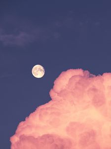 Preview wallpaper moon, cloud, sky, pink