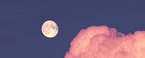 Preview wallpaper moon, cloud, sky, pink
