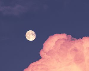 Preview wallpaper moon, cloud, sky, pink