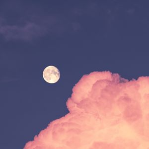Preview wallpaper moon, cloud, sky, pink