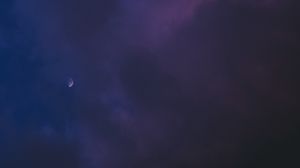 Preview wallpaper moon, clouds, dark, night, sky