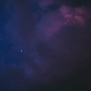 Preview wallpaper moon, clouds, dark, night, sky