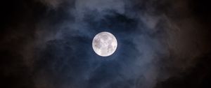 Preview wallpaper moon, clouds, night, dark, moonlight