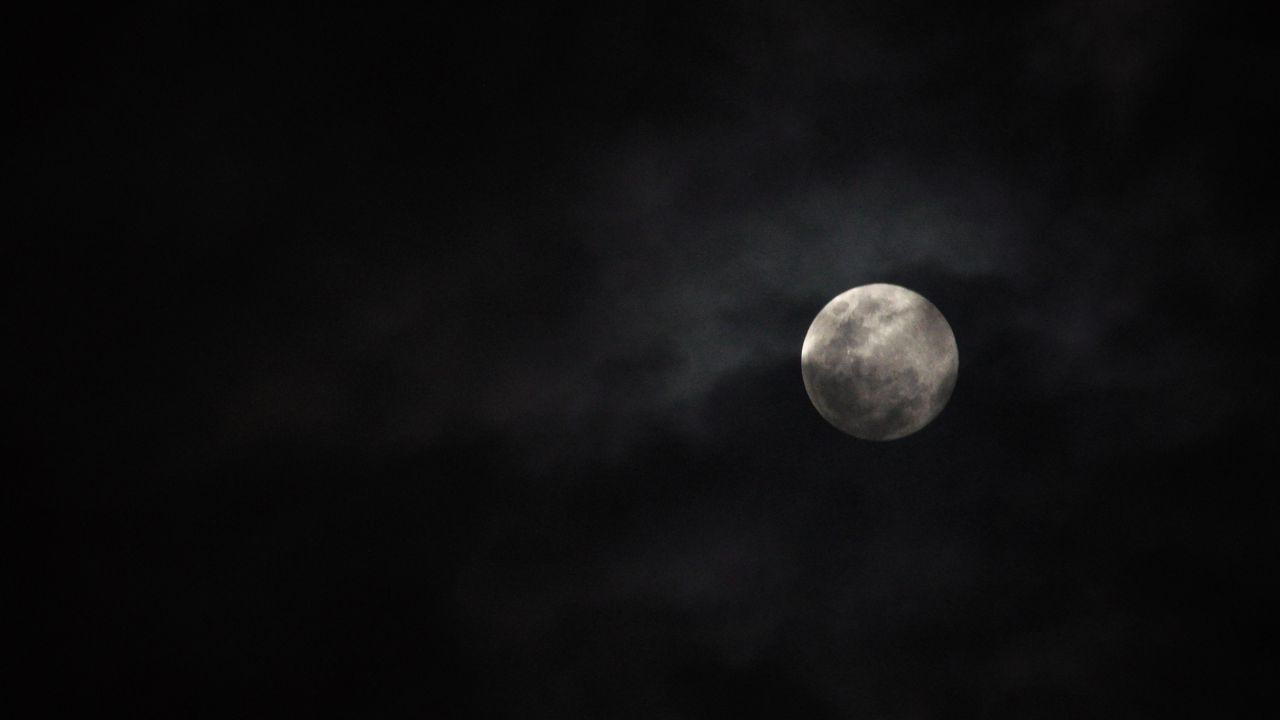 Wallpaper moon, clouds, night, black, sky