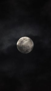Preview wallpaper moon, clouds, night, black, sky