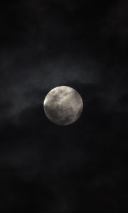 Preview wallpaper moon, clouds, night, black, sky