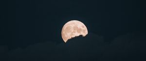 Preview wallpaper moon, clouds, night, full moon, dark