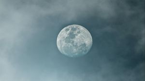 Preview wallpaper moon, clouds, night, sky, nature