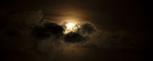 Preview wallpaper moon, clouds, night, darkness