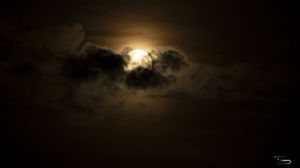 Preview wallpaper moon, clouds, night, darkness