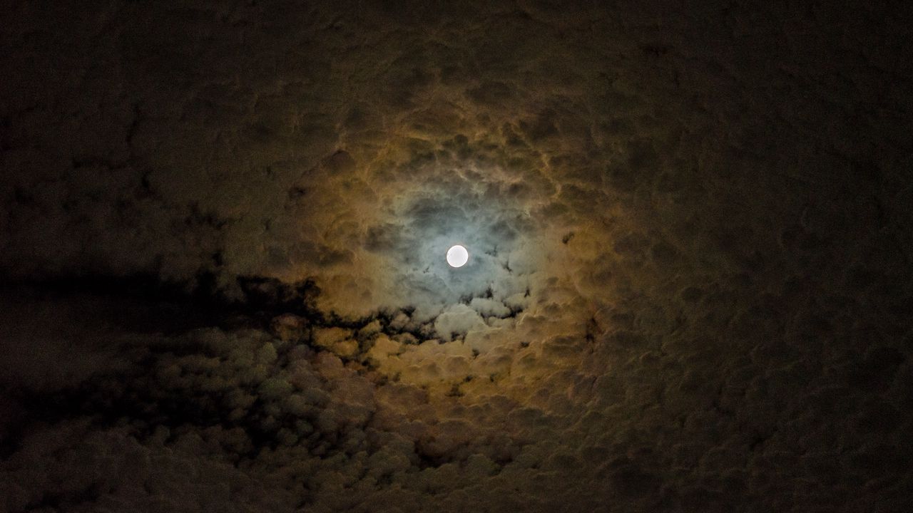 Wallpaper moon, clouds, sky, night