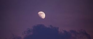 Preview wallpaper moon, clouds, sky, purple