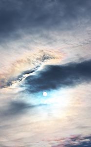Preview wallpaper moon, clouds, sky, evening