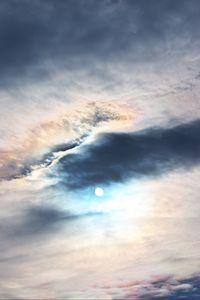 Preview wallpaper moon, clouds, sky, evening