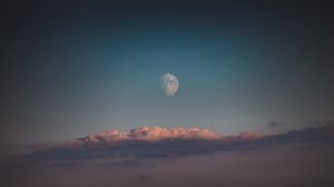 Preview wallpaper moon, clouds, sky, evening, dusk