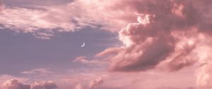 Preview wallpaper moon, clouds, sky, height