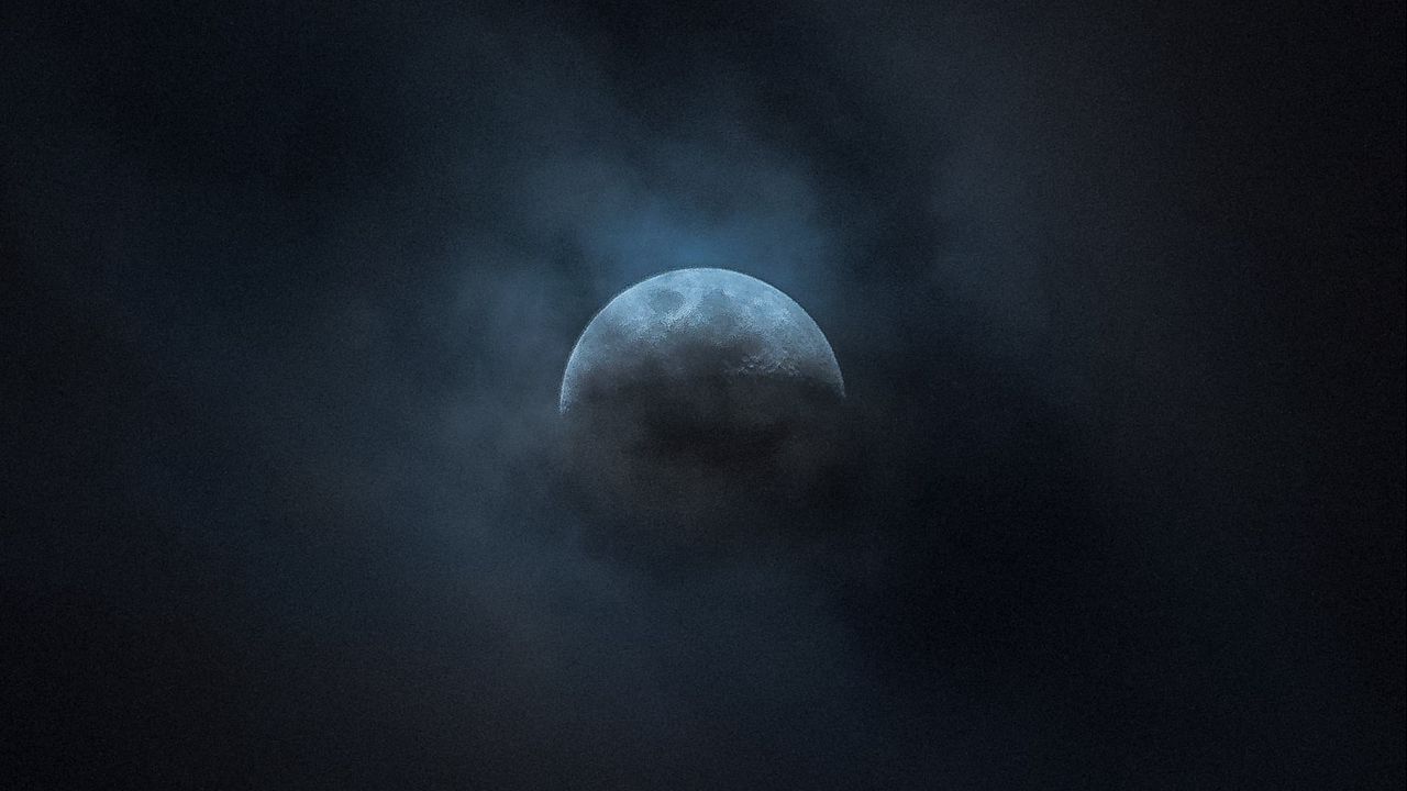 Wallpaper moon, clouds, sky, night, dark