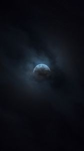 Preview wallpaper moon, clouds, sky, night, dark