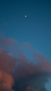 Preview wallpaper moon, clouds, sky, twilight, blue