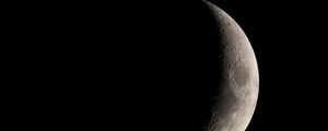 Preview wallpaper moon, crater, black, night