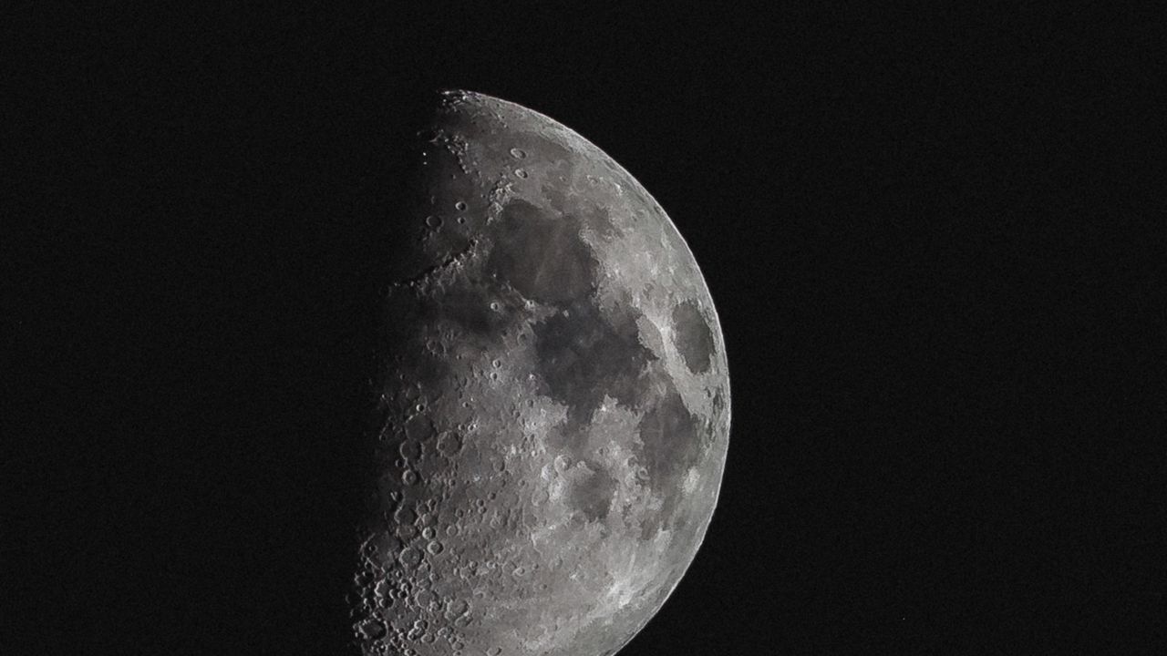 Wallpaper moon, craters, black, shadow