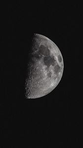 Preview wallpaper moon, craters, black, shadow