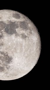 Preview wallpaper moon, craters, black, night