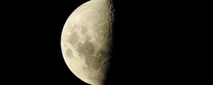 Preview wallpaper moon, craters, black, shadow, space