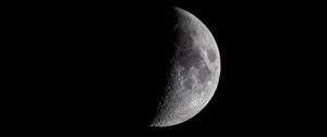 Preview wallpaper moon, craters, black, night, shadow