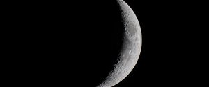 Preview wallpaper moon, craters, black, night, dark