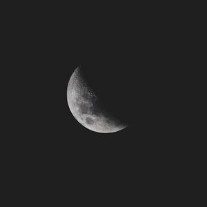 Preview wallpaper moon, craters, bw, black, minimalism