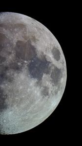 Preview wallpaper moon, craters, planet, full moon, darkness