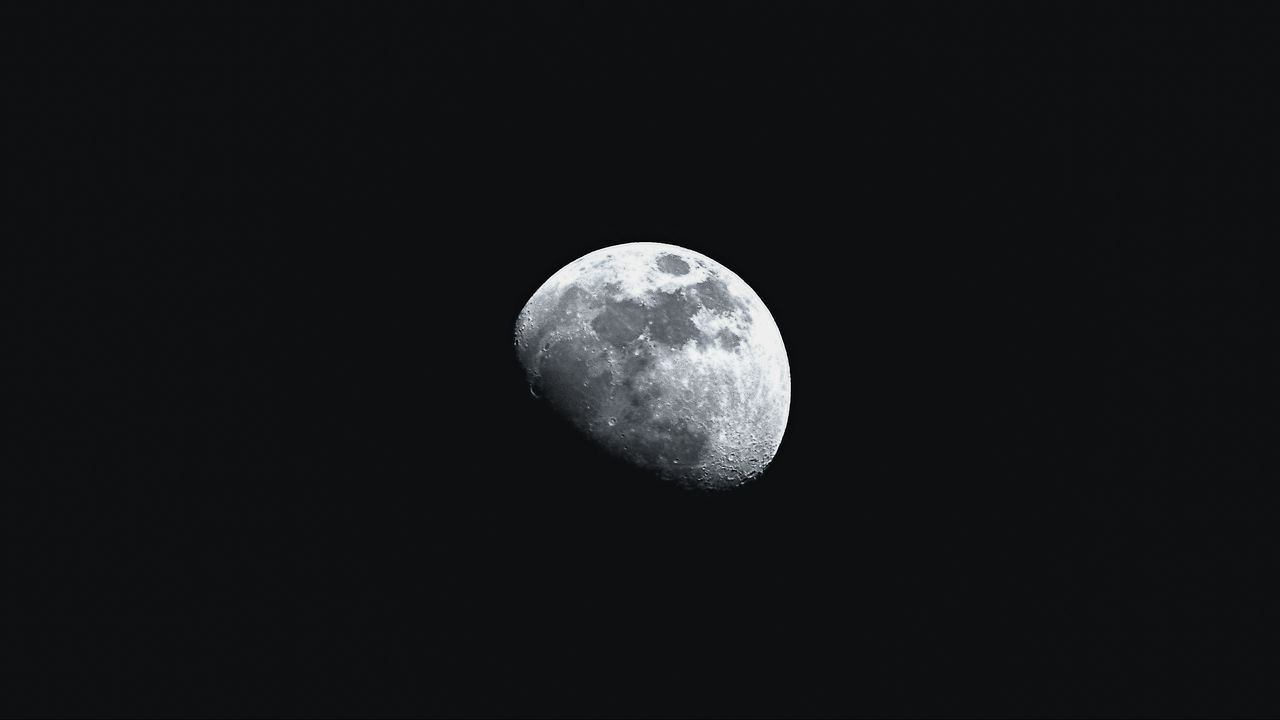 Wallpaper moon, craters, planet, black