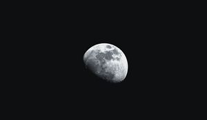 Preview wallpaper moon, craters, planet, black