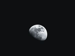 Preview wallpaper moon, craters, planet, black