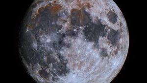Preview wallpaper moon, craters, planet, full moon, black background