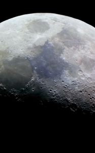 Preview wallpaper moon, craters, relief, space, darkness