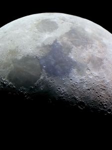 Preview wallpaper moon, craters, relief, space, darkness