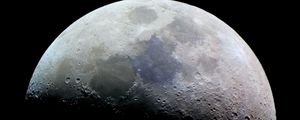 Preview wallpaper moon, craters, relief, space, darkness
