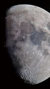 Preview wallpaper moon, craters, space, gray