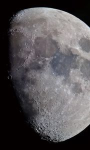 Preview wallpaper moon, craters, space, gray